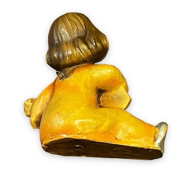 VTG Italian Christmas Ornament Musical Singing Lute Playing Child Paper Mache - Picture 3 of 7